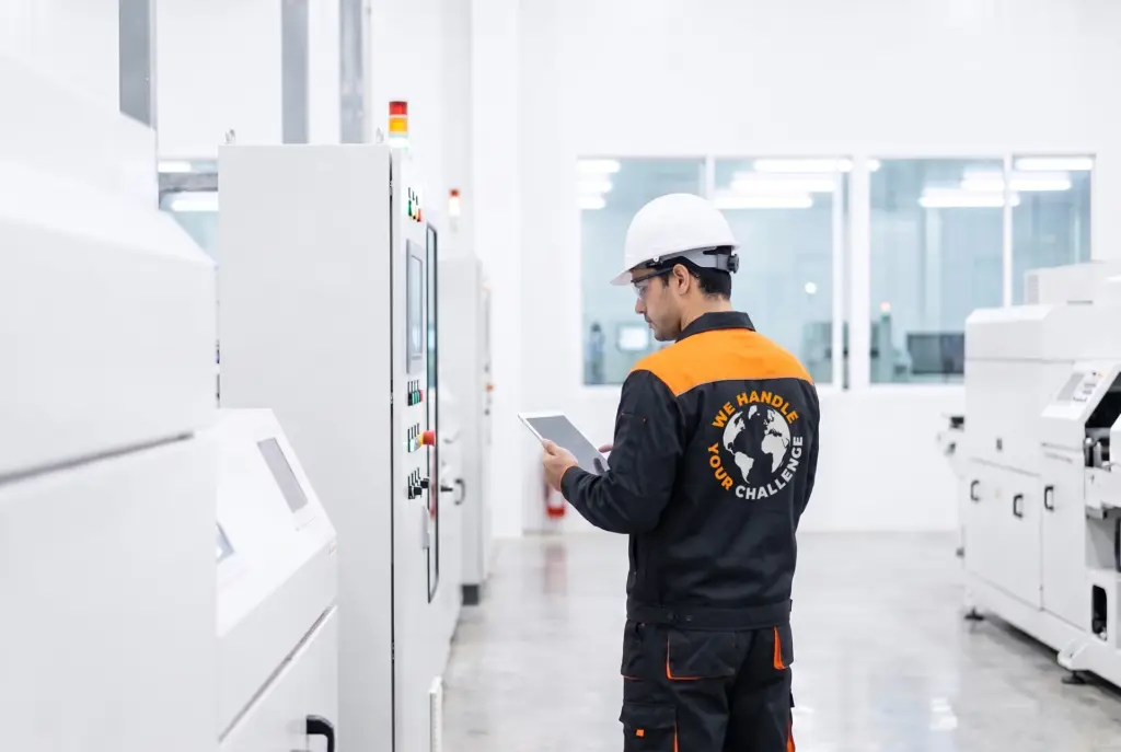 Servicemonteur controleert een systeem