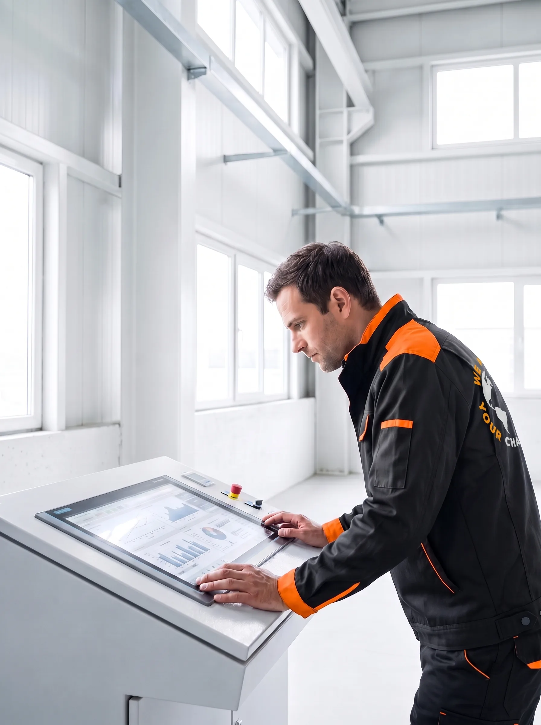 DCS-ingenieur aan een Siemens-besturingspaneel